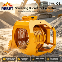 Cuchara Rotatoria Universal REBET para Cribado de Materiales en Excavadoras de 1-30 Toneladas, para Tierra, con Certificación CE ISO