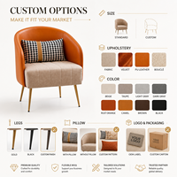 Chaise de salle à manger de luxe moderne, fauteuil rembourré en tissu, mobilier de restaurant et d'hôtel, chaise d'appoint avec pieds en métal