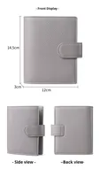 Organisateur de budget en cuir PU avec poche zippée, luxe argenté, classeur à 6 anneaux, portefeuille planificateur A6 A5