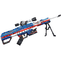 Jouet de construction éducatif DIY style Patriot Barrett, blocs de construction en plastique ABS universels pour garçons, enfants, cadeau d'assemblage