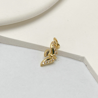 Collier avec pendentif oiseau plaqué or 18 carats avec pierres en zircon, chaîne minimaliste unisexe