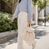 Sac fourre-tout en toile robuste avec cordon de serrage en corde résistante, logo personnalisé