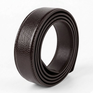 Correa de cuero de vaca negra/marrón AT-30-120-Classic fabricada en Corea, 30 mm x 120 cm, sin orificios para hebilla automática de trinquete. - Product Image 3