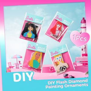 MINISO <span class=keywords><strong>Barbie</strong></span> Shining Daylight Series DIY Flash Diamond Painting Ornament Blonde Redhead Brunette Llavero Colgante - Product Image 2