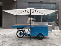 Vélo cargo à roues pour la livraison de nourriture de rue, chariot de restauration rapide, remorque à glaces, chariot à trois roues