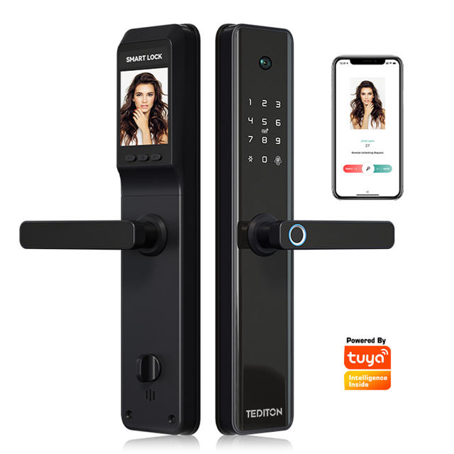Golden Supplier Smart Lock Door Card and Key Intercom Fingerprint Home With Wifi Remote Unlock Smart Lock Tuya Lock