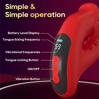 Vibrateur Lèche-Langue Produit Adulte 10 Vibrations 5 Fonctions de Stimulation Double Lèche-Langue Réglables