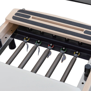 Macchina Pilates Reformer in Legno d'Acero Pieghevole Personalizzabile in Pelle, Resistente, Regolabile, Capacità 200KG, per <span class=keywords><strong>Studio</strong></span> Yoga e Benessere - Product Image 2