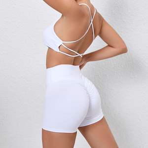 Precio al por mayor Gimnasio 2PCs <span class=keywords><strong>Set</strong></span> Body Sport Dance Short Cross Strap Quick Dry Bra Yoga <span class=keywords><strong>Set</strong></span> para mujeres - Product Image 5