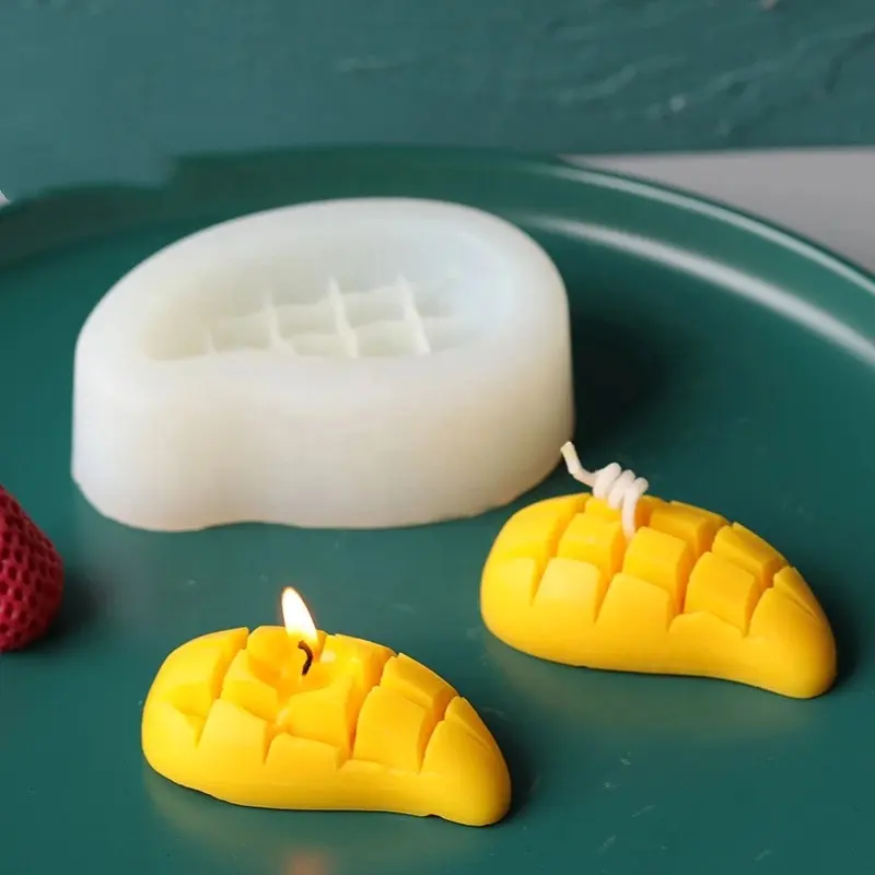 טופס סבון נר עובש 3D מנגו פירות סיליקון נר תבניות DIY יצק מוס עוגת ביצוע עובש בעבודת יד סבון חימר מלאכות