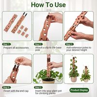 Treillis extensible en bois pour plantes en pot d'intérieur, support de plante extensible, treillis d'escalade 2-en-1 avec forme ajustable