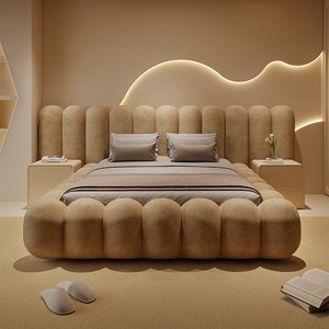<span class=keywords><strong>Letto</strong></span> <span class=keywords><strong>Matrimoniale</strong></span> di Alta Qualità con Grande Testiera Imbottita, Set di Mobili Moderni per Camera da <span class=keywords><strong>Letto</strong></span>, Struttura <span class=keywords><strong>in</strong></span> Legno, Lussuoso <span class=keywords><strong>Letto</strong></span> King Size <span class=keywords><strong>in</strong></span> <span class=keywords><strong>Tessuto</strong></span> - Product Image 1
