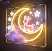 Lampe murale LED néon USB décorative, mignonne et romantique, pour fêtes d'anniversaire, décoration d'ambiance pour la chambre familiale et les zones de jeux
