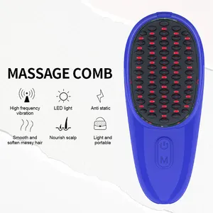 Electric Hair Growth Brush Multi-functional Vibration Anti-hair Loss Red Light Blue Light Therapy Hair Head Massage Comb