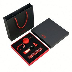 Customised Promotional Men Business Corporate Gifts Set Personality Key Chain With Gift Box Gift Car Leather Keychains for 4S - Product Image 1