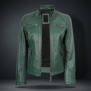 Genuine Leather Jacket Women Luxury Custom Real Sheepskin Slim Moto Biker Coat Outerwear 100% Polyester Lining Original Leather - Product Image 1