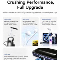 UGREEN EP101 Earphone Semi In-Ear Berkabel dengan Driver Dinamis 13.6mm, Kabel TPE 1.2m, dan Mikrofon MEMS