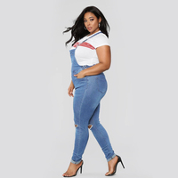Pantalon en jean skinny à taille mi-haute pour femme, avec revers retroussé, pantalon en jean Gallus, salopette avec bretelles