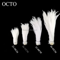 Prix de gros d'usine, plumes de queue de coq naturelles blanches comme neige, 40-45/45-50 cm de long, pour la décoration de vêtements de carnaval, artisanat DIY