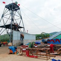 Support de tête de mine avec équipement de coulée de puits de mine pour suspendre des plateformes de travail, des pompes et des câbles en acier