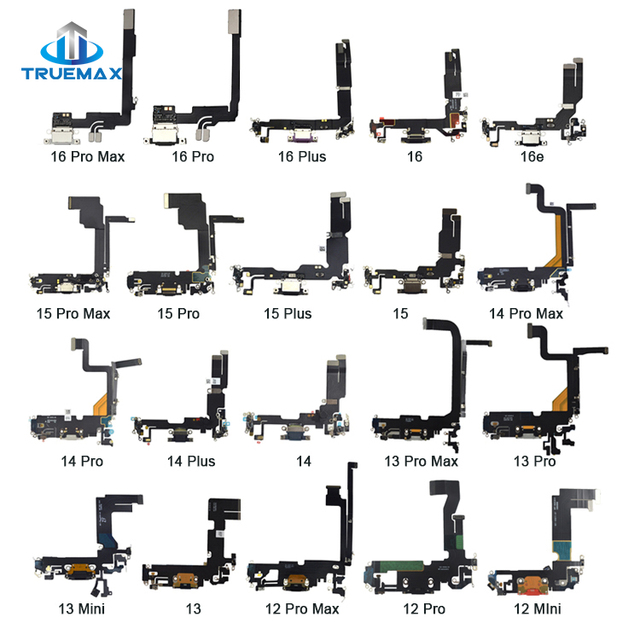 for iPhone x xs xr 11 12 13 mini 14 plus 15 16 17 pro max air replacement charger port connector flex cable dock phone parts