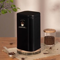 Boîte en métal noir mat de luxe 200g 300g, emballage personnalisé avec logo pour thé en vrac et café