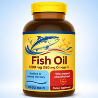 Aceite de Pescado Natural Omega 3 EPA/DHA 18%/12% en Cápsulas de Gel Suave para el Apoyo de la Salud del Corazón - para Hombres, Mujeres y Personas de Mediana Edad/Ancianos