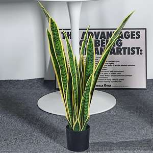Orchidea <span class=keywords><strong>Haworthia</strong></span> artificiale pianta verde interna con bordi dorati stile nordico succulento ornamento vaso di plastica per soggiorno - Product Image 3