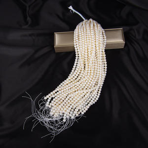 Perles d'eau douce naturelles blanches de 8-9 mm, presque rondes, en vrac, matériaux faits à la main pour la création de bijoux DIY, nouveaux styles - Product Image 4