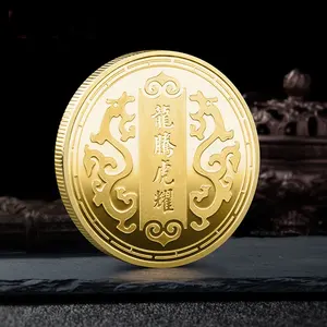 Monedas de dragón y Tigre con estampado colorido, personalizado, nuevo diseño especial, regalo de Festival, 2022