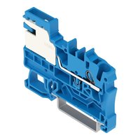WAGO 2002-7114 Bornier de déconnexion N à 1 conducteur 2,5 mm² à insertion rapide, bornes à pince 2,50 mm², bleu, 250 V, 24 A, montage sur rail DIN-35