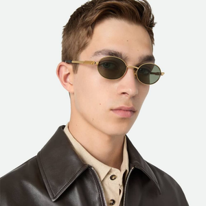 Gafas de Sol Rectangulares Retro de Metal para Hombre Bottega, Protección UV400, Estilo Clásico con Puntas de Acetato en las Patillas VenetaBV - Product Image 2