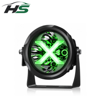 HSSH Phare LED rond rétroéclairé RVB de 4 pouces 20W à faisceau large avec contrôle Bluetooth pour véhicules tout-terrain