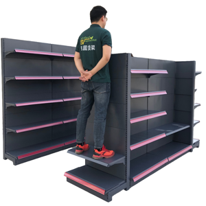 Estantería Metálica Ligera Tipo Góndola con Certificación ISO, Estantes Perforados, Estantería para Tiendas, Estantería para Minoristas, Estantería para Supermercados - Product Image 1