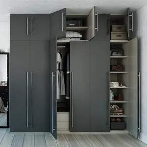 Armoire en bois magnifique avec porte en verre, placard de chambre à coucher personnalisé