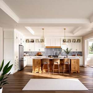 Gabinetes de Cocina Personalizados BALOM, Madera Contrachapada, Estilo Moderno Clásico, Juego de Gabinetes de Cocina Modulares con Isla - Product Image 1