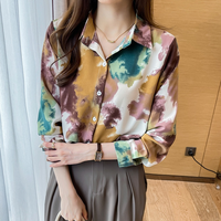 Prêt Stock Chemise de mode à manches longues à revers ample pour femmes de style européen et américain