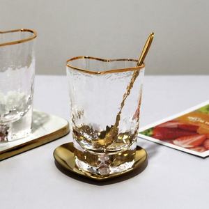 Vasos con forma <span class=keywords><strong>de</strong></span> corazón para licor, vasos <span class=keywords><strong>de</strong></span> 200ml con borde dorado, color claro, venta al por mayor - Product Image 5