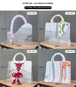 Túi bó hoa trong suốt bằng nhựa PVC, vật tư cho người bán hoa, túi xách hoa, giá trưng bày quà tặng - Product Image 6