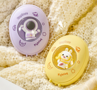 Mini chauffe-mains portable rechargeable par USB avec lumière d'ambiance de dessin animé