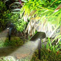 Lumière solaire LED à changement de couleur, lumière chaude, ABS noir, verrouillable, IP65, résistante à l'eau, haute luminosité, angle de faisceau de 360°, dimmable, pour jardin