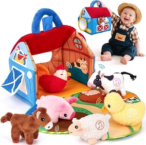 Giocattoli per Bambini <span class=keywords><strong>Fattoria</strong></span> Sorpresa Morbida con <span class=keywords><strong>Animali</strong></span> Imbottiti e Suoni Reali - Giocattoli Montessori Morbidi per Bambini - Product Image 1