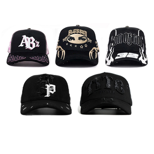 Cappelli da baseball personalizzati OEM all'ingrosso con visiera curva a 5 pannelli, ricamo 3D, modello Baez, modello Scream, modello Gorra De Tito Doble P - Product Image 2
