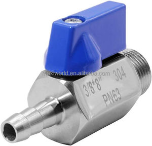 Màu Xanh Thép Không Gỉ SS304 2-Cách Rắn Bóng Van 1/8 "1/4" 3/8 "1/2" Nam Để 8/10/12Mm Nữ Chùa <span class=keywords><strong>Adapter</strong></span> - Product Image 6