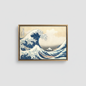 Hokusai Sea Landscape <b>Canvas</b> Print - Rough Sea Artwork,GOLD <b>FRAMED</b> <b>CANVAS</b> - Product Image 2
