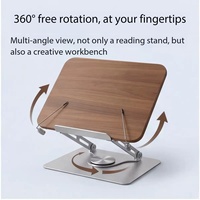 Support de lecture pliable en bois réglable SINCERE pour livres, ordinateurs portables et tablettes – Vente directe usine – Support tablette pour bibliothèque/campus
