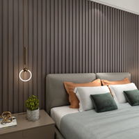 Panneau mural en composite bois-PVC (WPC) à texture bois personnalisable, lambris creux 3D pour la décoration intérieure de la maison