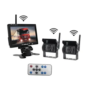 7 Inch LCD 1080P Car Camera System With Motion Detection 2CH Wireless Rear View Camera System CCTV Camera Kit For All Trucks