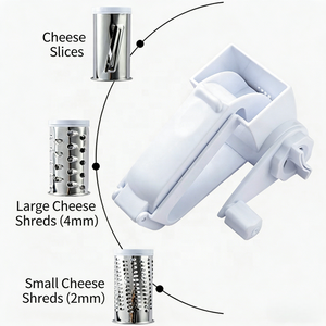Trancheuse à fromage à <span class=keywords><strong>manivelle</strong></span> de qualité supérieure râpe à fromage rotative avec <span class=keywords><strong>poignée</strong></span> en plastique outil de cuisine pour emballage de boîte de chocolat et de noix de fromage - Product Image 2