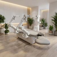 Masseur intelligent IA à trois bras, Cobot 6 axes, Moteur PLC, Contrôle de synchronisation musical en aluminium, Alimentation enfichable intégrée, Beauté corporelle complète intégrée au lit